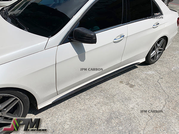 Carbon Fiber Side Skirt Add-on Covers Fits For 2015-2018 Mercedes-Benz W218 Facelift CLS-Class with AMG Sport Package Only