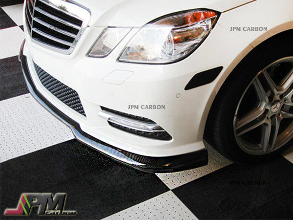 CS Style Carbon Fiber Front Bumper Add-on Lip Fits For 2010-2013 Mercedes-Benz W212 Pre-facelift E-Class with AMG Sport Package Only