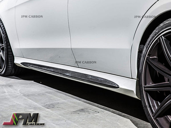 Carbon Fiber Side Skirt Add-on Covers Fits For 2015-2018 Mercedes-Benz W218 Facelift CLS-Class with AMG Sport Package Only
