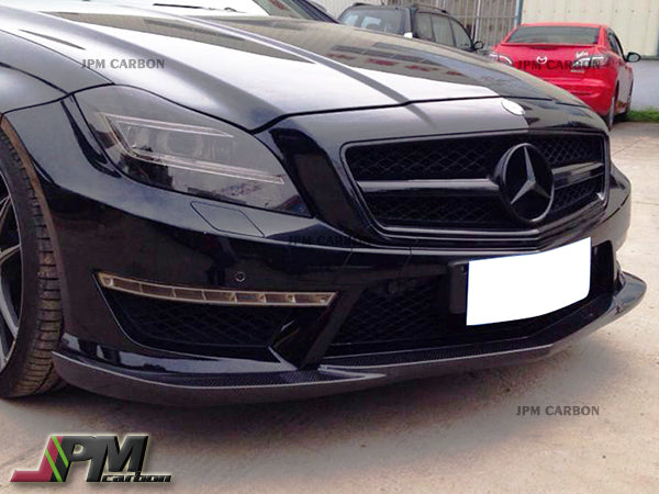 GH Style Carbon Fiber Front Bumper Add-on Lip Fits For 2011-2014 Mercedes-Benz W218 Pre-facelift CLS63 AMG Only