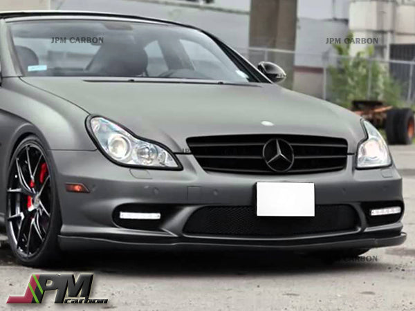 CS Style Carbon Fiber Front Bumper Add-on Lip Fits For 2006-2010 Mercedes-Benz W219 CLS-Class with AMG Sport Package Only