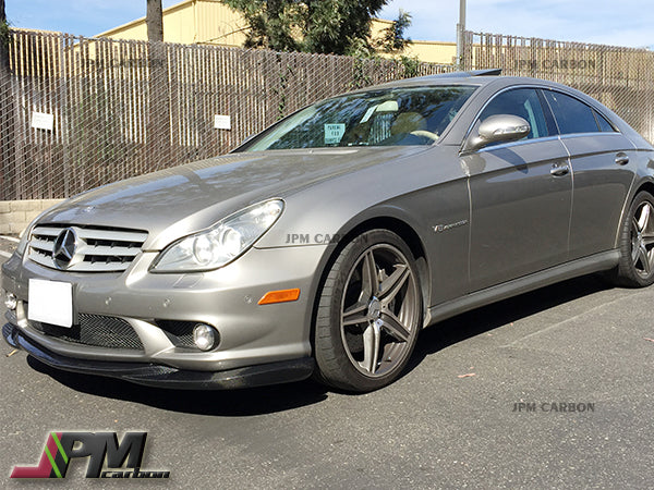 GH Style Carbon Fiber Front Bumper Add-on Lip Fits For 2006-2010 Mercedes-Benz W219 CLS-Class with AMG Sport Package Only