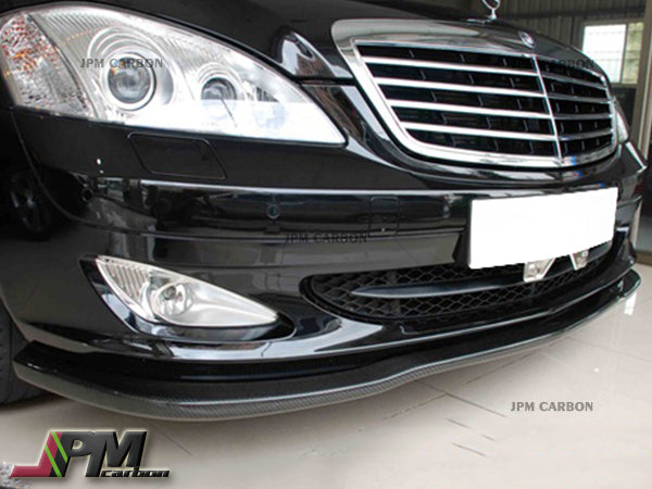 CS Style Carbon Fiber Front Bumper Add-on Lip Fits For 2007-2009 Mercedes-Benz W221 Pre-facelift S-Class with Standard Package Only