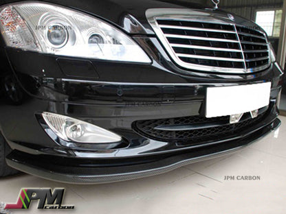 CS Style Carbon Fiber Front Bumper Add-on Lip Fits For 2007-2009 Mercedes-Benz W221 Pre-facelift S-Class with Standard Package Only