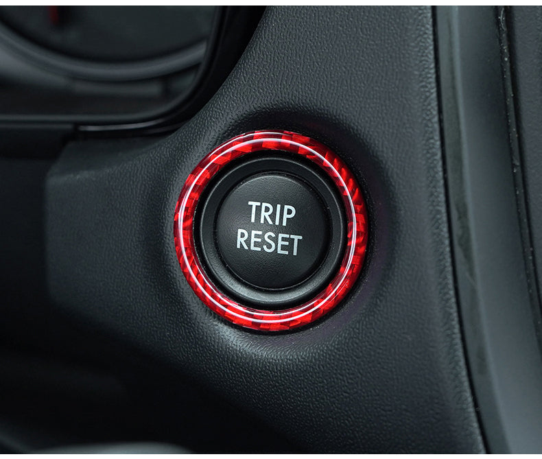JDMuscle [22-25 WRX] P&S Series Carbon Fiber Trip Reset Button Frame Cover 1 PC | Black Carbon Fiber/ Red Carbon Fiber