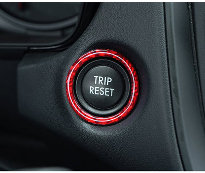 JDMuscle [22-25 WRX] P&S Series Carbon Fiber Trip Reset Button Frame Cover 1 PC | Black Carbon Fiber/ Red Carbon Fiber