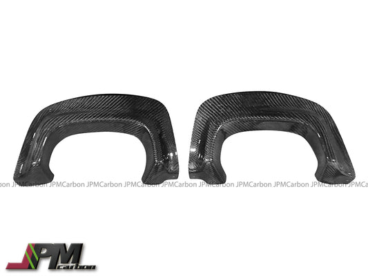 VR Style Carbon Fiber Rear Bumper Add-on Exhaust Guard Covers Fits For 2015-2021 Subaru WRX / STI Only