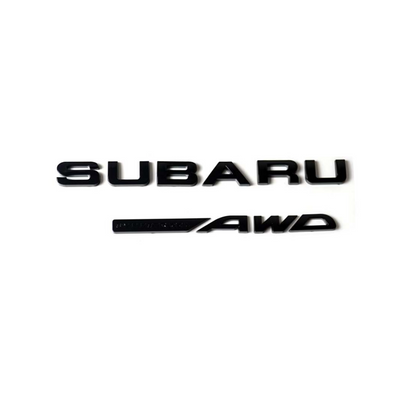 Racing Art Subaru Symmetrical AWD Trunk Emblem - Black/Red/Neon Yellow/White [Universal, Including WRX / STI / Forester / Crosstrek]