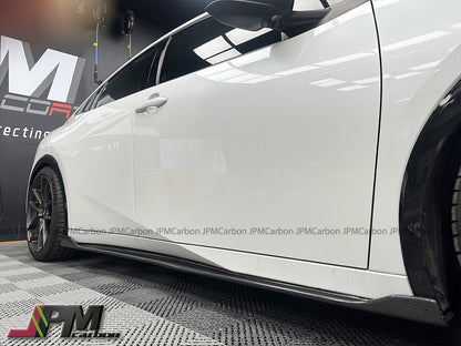 SB Style Carbon Fiber Side Skirt Add-on Lips Fits For 2023-2025 Toyota PRIUS PHEV XW60