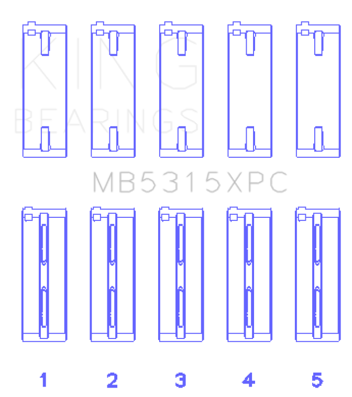 King Engine Bearings Mitsubishi 4G63/4G64 Coated Performance Main Bearing Set - Size STD