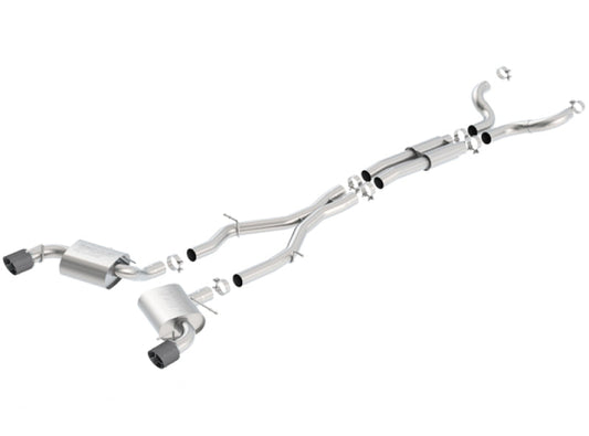 Borla 16-17 Chevy Camaro 6.2L 4.5in Carbon Fiber Tips Single Split Exit S-Type Catback Exhaust 140689CF