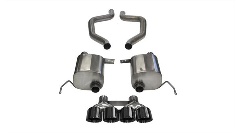 Corsa Performance 2015 Chevy Corvette Z06 3" Axle Back Exhaust, Black Quad 4.5" Tips