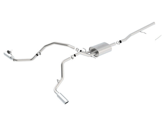 Borla 14 Silv/Sierra C/B Exh S-Type 1500 5.3L V8 AT/MT 2&4WD Ext Cab Split Side Exit 140545