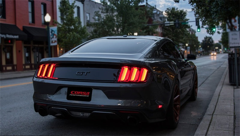 Corsa Performance 2015 Ford Mustang GT 5.0 3in Cat Back Exhaust Black Dual Tips (Sport)