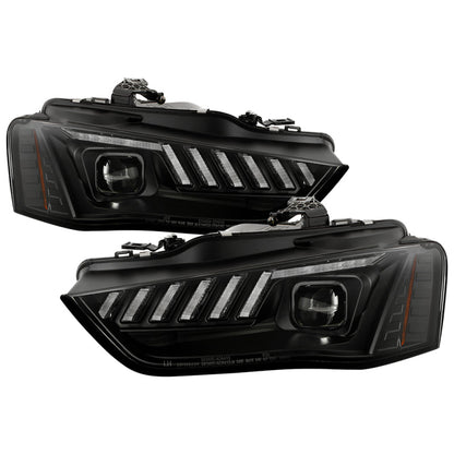 Spyder 13-16 Audi A4/S4 Halogen Model Only Projector Headlights - Black PRO-YD-AA413HALSI-BK 5088321