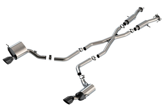 Borla 15-21 Jeep Grand Cherokee SRT 6.4L V8 AWD ATAK Cat-Back Exhaust System - Black Tips T-304SS 140633CB