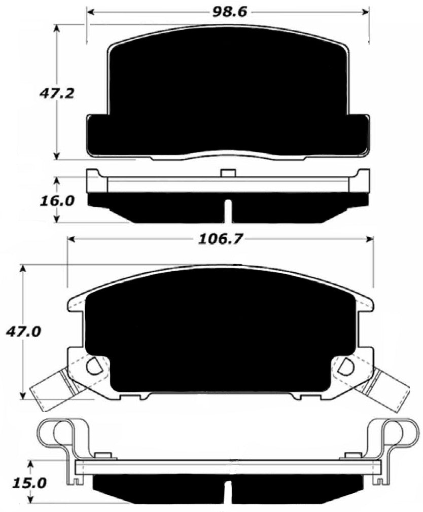 Porterfield Brake Pads for 2002 TOYOTA MR 2 SPYDER