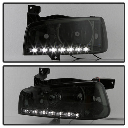 SPYDER Xtune Dodge Charger 06-10 1Pc LED Crystal Headlights Smoke HD-ON-DCH05-1PC-LED-SM 5017642