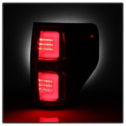Spyder 09-14 Ford F150 V2 Light Bar LED Tail Lights - Red Clear (ALT-YD-FF15009V2-LBLED-RC) 5084224