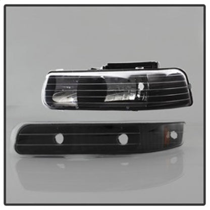 SPYDER Xtune Chevy TahOE 00-06 Amber Crystal Headlights w/ Bumper Lights Black HD-JH-CSIL99-SET-AM-BK 5064219