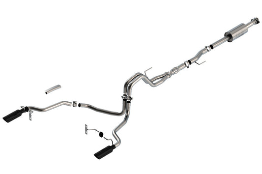Borla F-150 2021 5.0L 4dr CC SB EC STB Lariat/KR/Platinm/LTD 3/2.25 SRE Cat-Back ATAK Black CHR Tips 140867BC