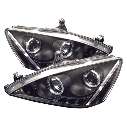 Spyder Honda Accord 03-07 Projector Headlights LED Halo Amber Reflector LED Blk PRO-YD-HA03-AM-BK