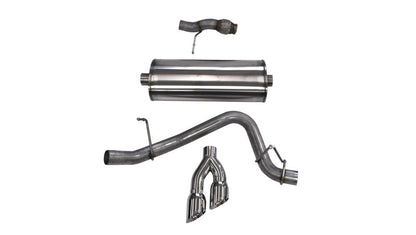 Corsa Performance Cat Back Exhaust, Sport, 3in, Single Side Twin Polished 4in Tips, 2015