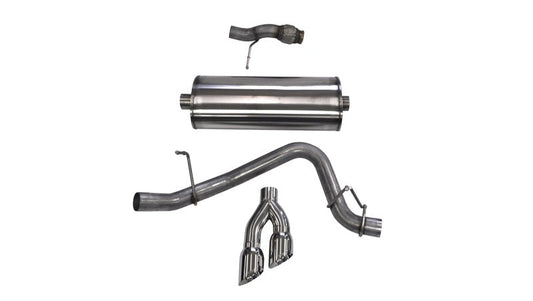 Corsa Performance Cat Back Exhaust, Sport, 3in, Single Side Twin Polished 4in Tips, 2015
