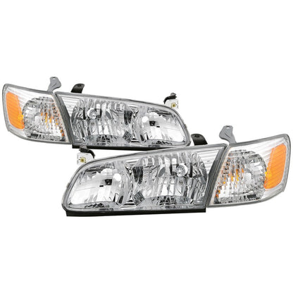 SPYDER xTune 00-01 Toyota Camry 4pc OEM Style Headlights w/Corner Lights - Chrome (HD-JH-TCAM00-SET-C) 9042812