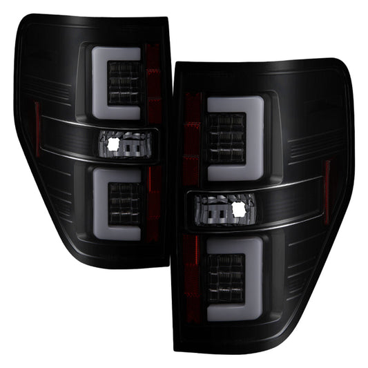 Spyder 09-14 Ford F150 V2 Light Bar LED Tail Lights - Blk Smoke (ALT-YD-FF15009V2-LBLED-BSM) 5084217