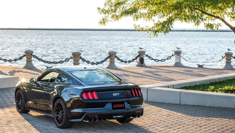 Corsa Performance Cat Back Exhaust Polish Quad Tips for 15-16 Ford Mustang GT 5.0 3in