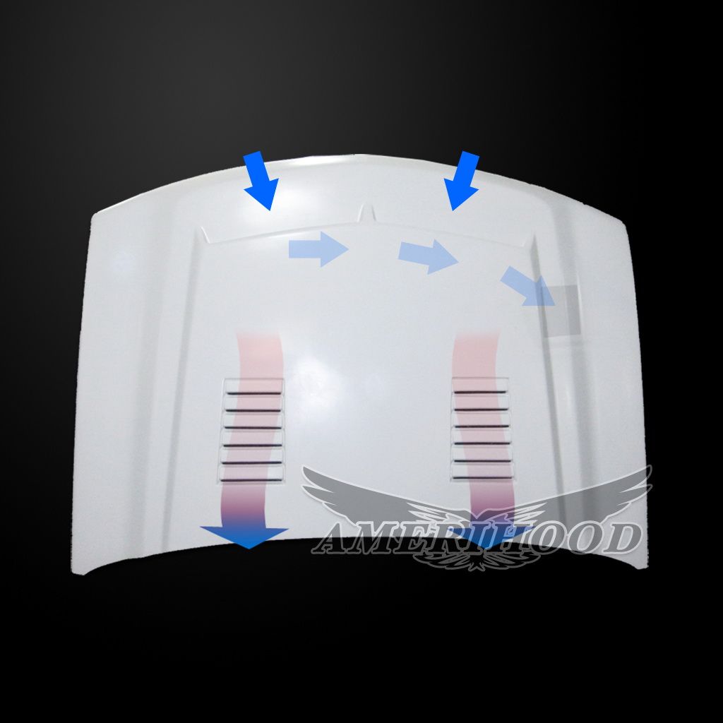 AmeriHood - Chevrolet Avalanche 2003-2006 WBH Type-E Style Functional Heat Extractor Ram Air Hood