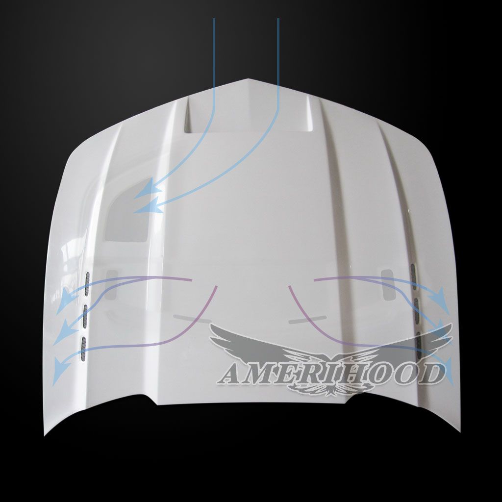 AmeriHood - Chevrolet Camaro LS/LT 2014-2015 V6 ONLY Type-SMS Style Functional Heat Extractor Ram Air Hood