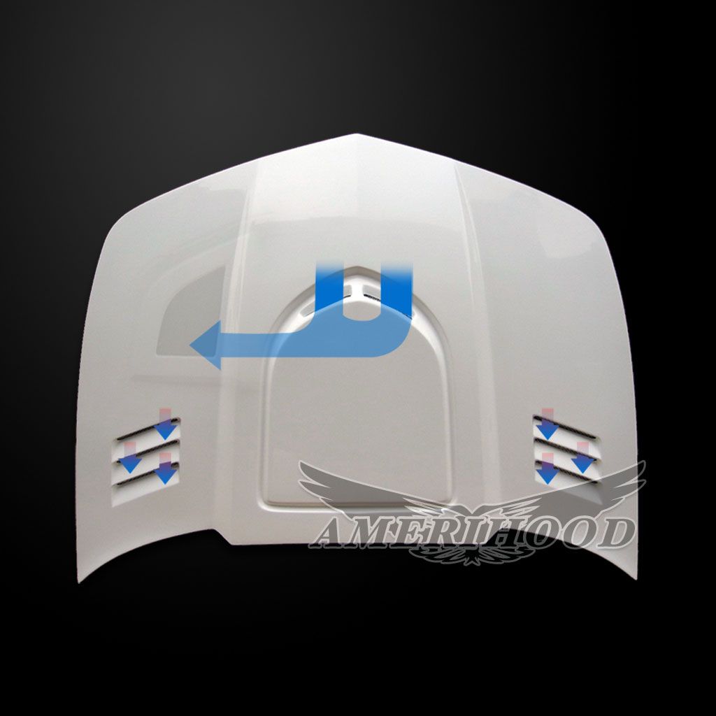 AmeriHood - Chevrolet Camaro LS/LT 2014-2015 V6 Only Type-TR Style Functional Heat Extractor Ram Air Hood