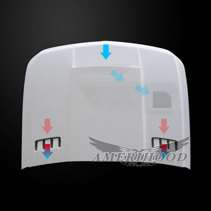 AmeriHood - Chevrolet Silverado 1500 Model 2007-2013 RS Style Functional Heat Extraction Hood
