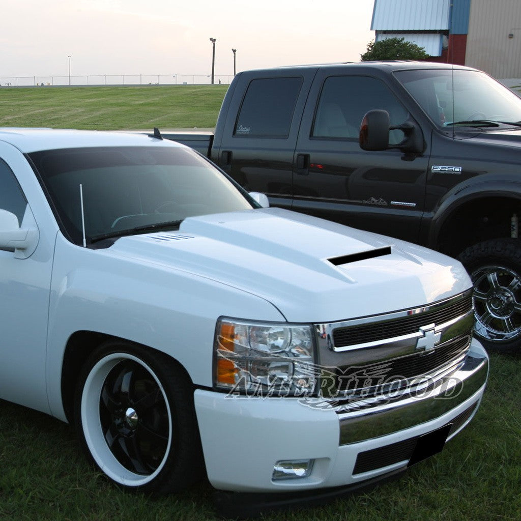 AmeriHood - Chevrolet Silverado 1500 Model 2007-2013 RS Style Functional Heat Extraction Hood