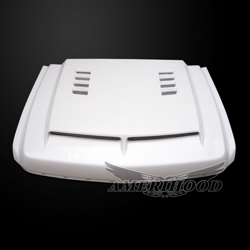 AmeriHood - Chevrolet Silverado 2500HD 2007-2010 Type-E Style Functional Heat Extractor Ram Air Hood