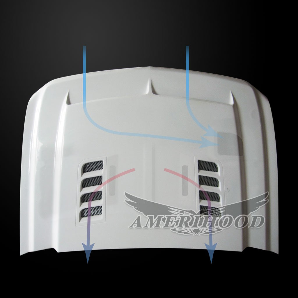 AmeriHood - Chevrolet Silverado 1500 Model 2007-2013 E Style Functional Heat Extraction Hood