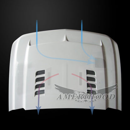 AmeriHood - Chevrolet Silverado 1500 Model 2007-2013 E Style Functional Heat Extraction Hood