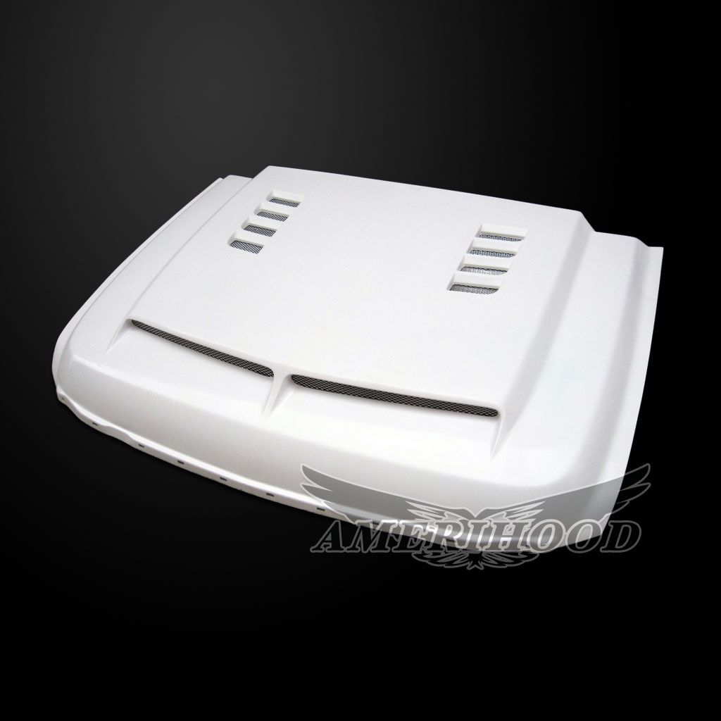 AmeriHood - Chevrolet Silverado 2500HD 2011-2014 Type-E Style Functional Heat Extractor Ram Air Hood