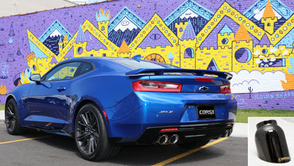 Corsa Performance 2016 Chevrolet Camaro SS 6.2L V8 2.75in Black Xtreme Axle-Back Exhaust