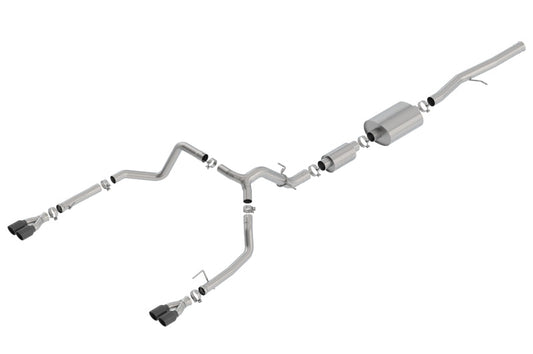 Borla 19 Chevrolet Silverado/GMC Sierra 1500 6.2L SS (S-Type) Catback Exhaust - Black Chrome Tips 140774BC