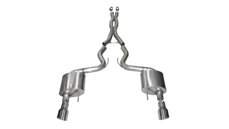 Corsa Performance 2015 Ford Mustang GT 5.0 3" Cat Back Exhaust, Polish Dual 4.5