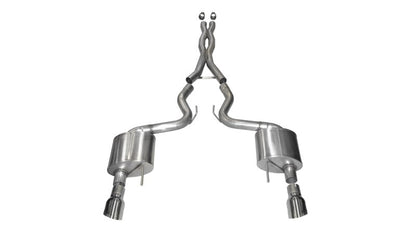 Corsa Performance 2015 Ford Mustang GT 5.0 3" Cat Back Exhaust, Polish Dual 4.5