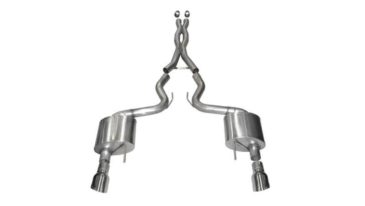 Corsa Performance 2015 Ford Mustang GT 5.0 3" Cat Back Exhaust, Polish Dual 4.5