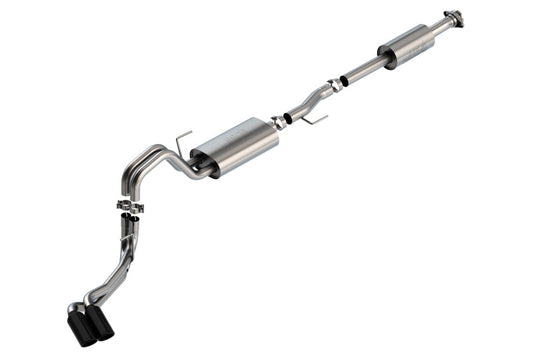 Borla F-150 2021 2.7L/3.5L 4dr CC SB EC STB Lar/KingR/Plnm/LTD 3/2.25 DSE CB Touring BLK CHR Tips 140870BC