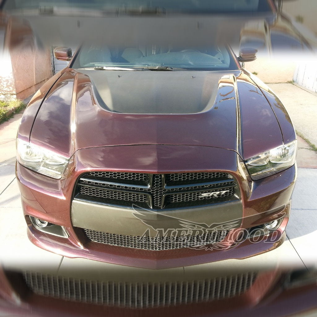 AmeriHood - Dodge Charger Model 2011-2014 SRT8 Style Functional Heat Extraction Hood