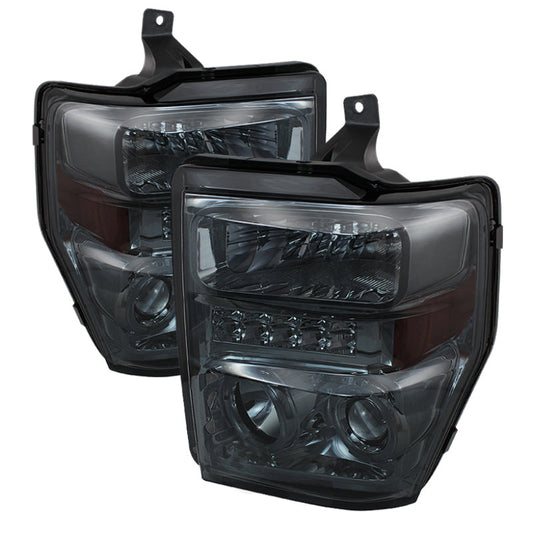 SPYDER Xtune Ford F250/350/450 Super Duty 08-10 Projector Headlights LED Halo Smoke PRO-JH-FS08-LED-SM 5076281
