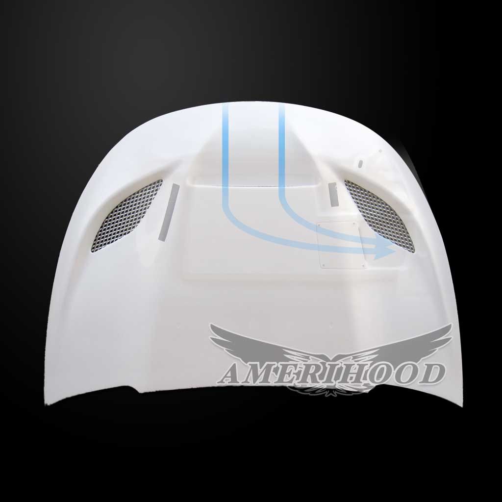 AmeriHood - Dodge Dart 2013-2016 Type-HC Style Functional Ram Heat Extractor Air Hood