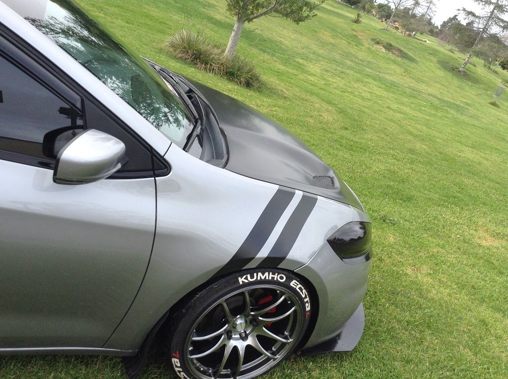 AmeriHood - Dodge Dart 2013-2016 Type-HC Style Functional Ram Heat Extractor Air Hood